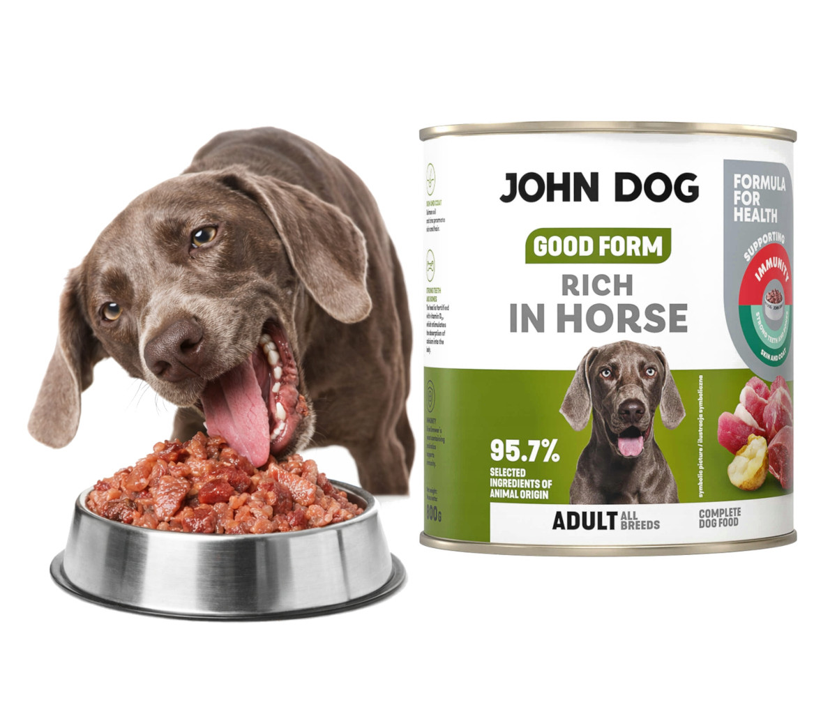 JOHN DOG Good Form Rich in horse - Nassfutter für Hunde - 800g - foto 3