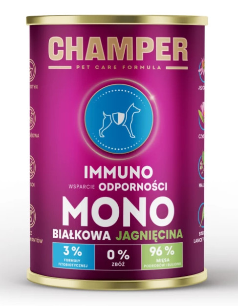CHAMPER Immuno Monoprotein Lamb - Nassfutter für Hunde - 400g - foto 1