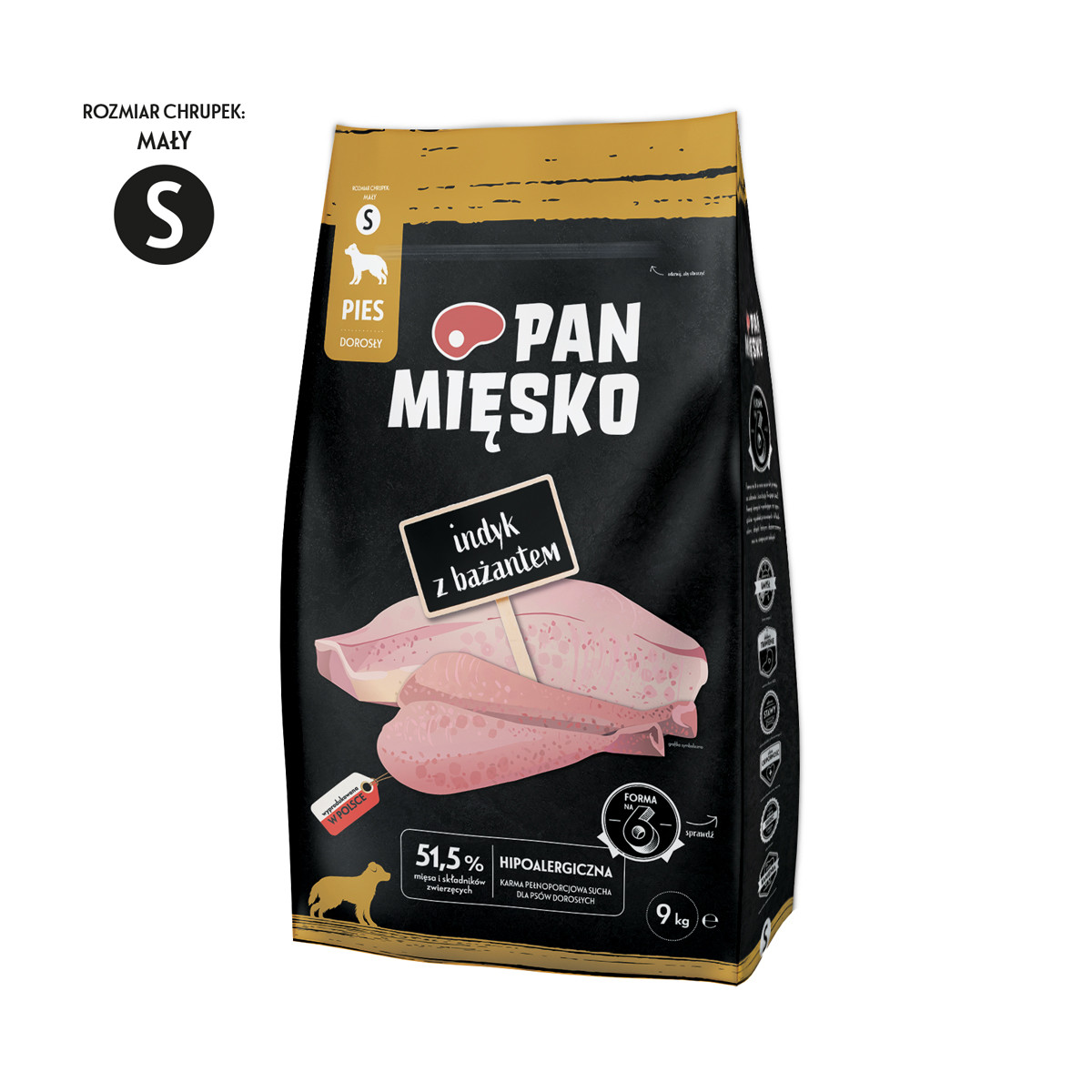 PAN MIĘSKO Pute mit Fasan S - Trockenfutter für Hunde - 9 kg - foto 1