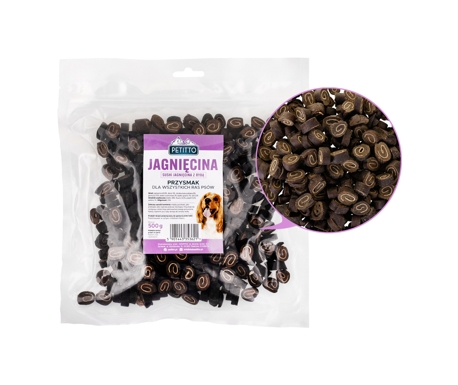 PETITTO Sushi Lamb with fish - leckerli für hunde - 500g - foto 1