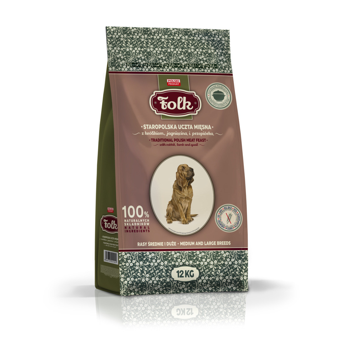 FOLK Medium and large breeds Traditional polish meat feast with rabbit, lamb and quail - trockenfutter für Hunde - 12kg - foto 1