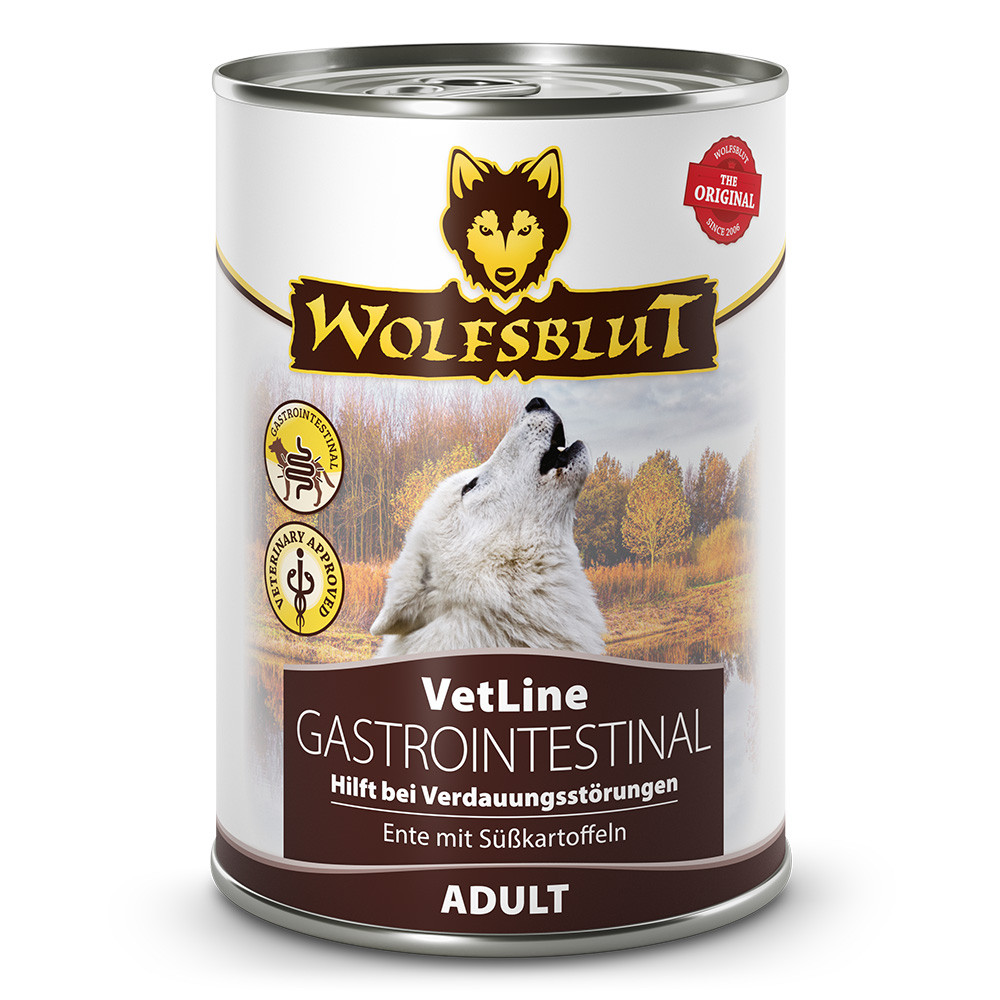 WOLFSBLUT VetLine Gastrointestinal Ente - Nassfutter für Hunde - 6x395g - foto 1