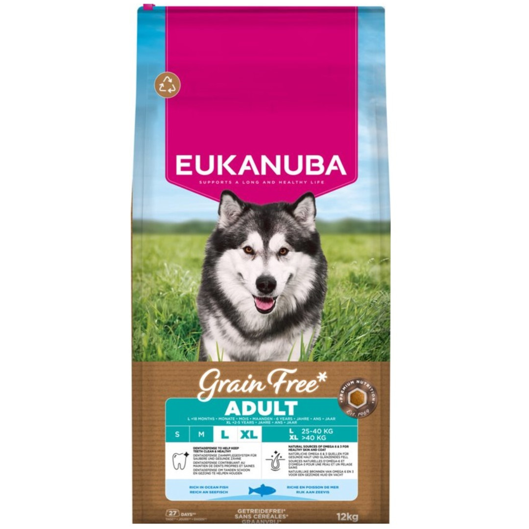 EUKANUBA Grain Free Adult Large Ocean Fish - trockenfutter für Hunde - 12kg - foto 1