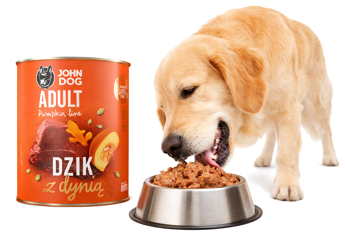 JOHN DOG Pumpkin Line Adult Monoprotein Wild Boar with pumpkin - Nassfutter für Hunde - 800g - foto 3