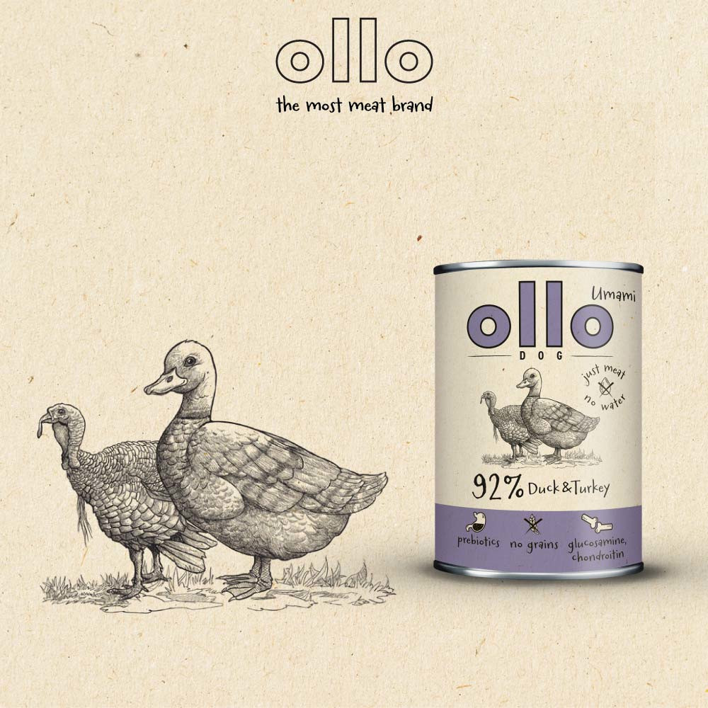 OLLO Umami Duck and turkey - Nassfutter für Hunde - 850g - foto 2