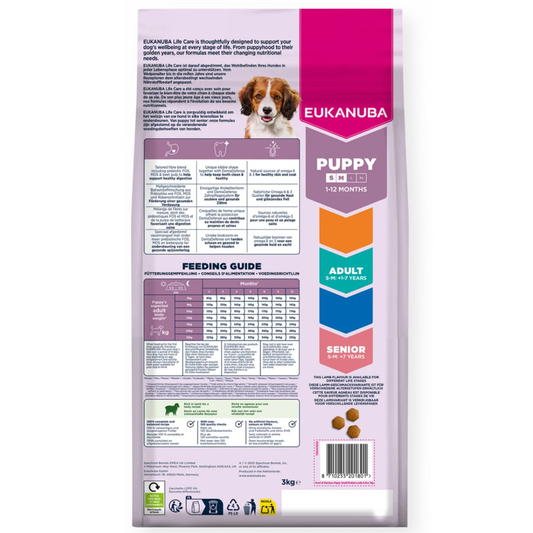 EUKANUBA Puppy Small/Medium Lamb & Rice - trockenfutter für Hunde - 3kg - foto 3