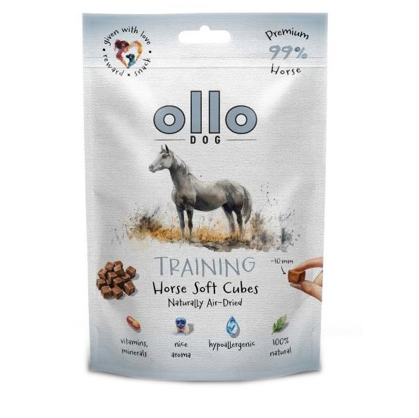 OLLO Air Dried Training Horse Cubes - leckerli für hunde - 80g - foto 1