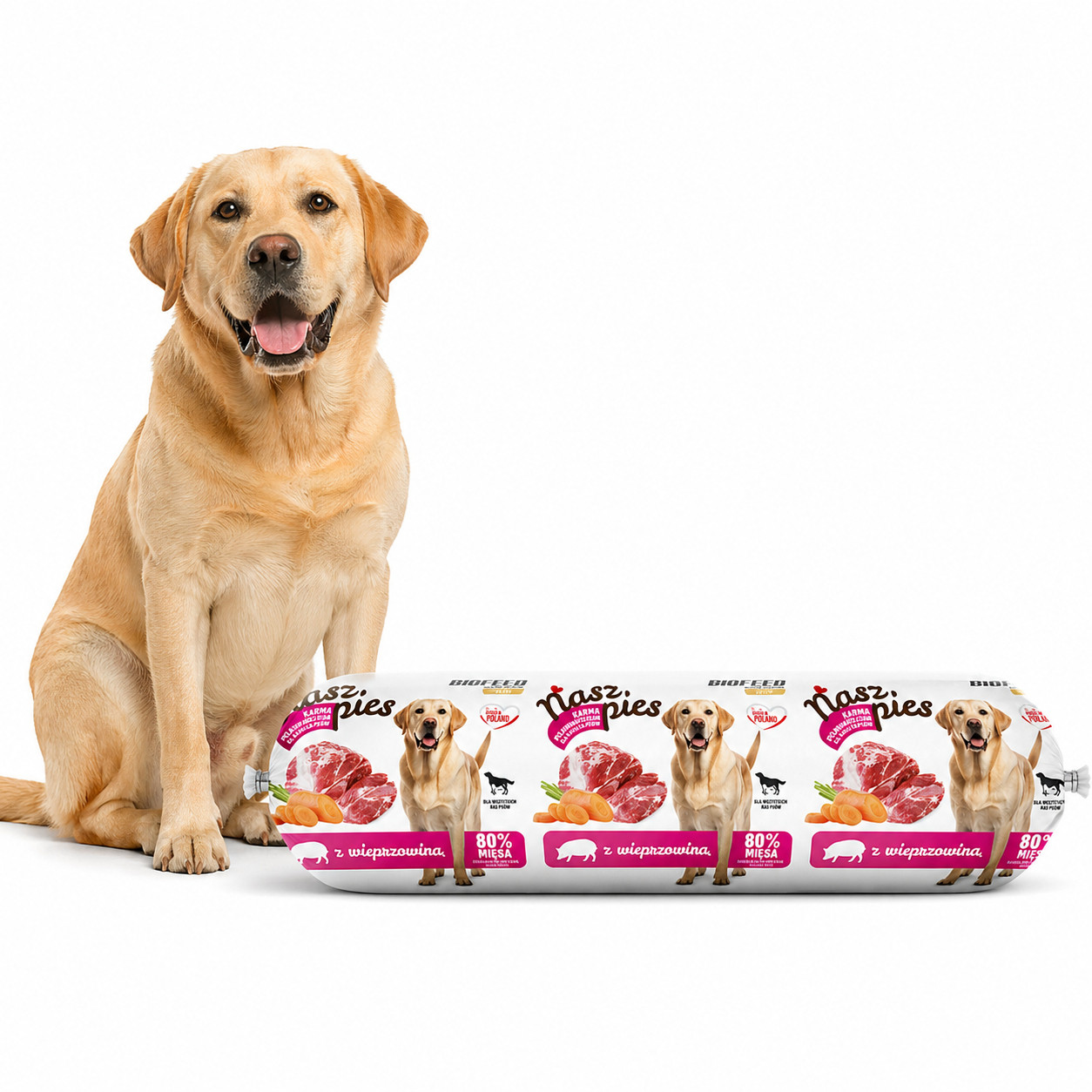 BIOFEED Nasz Pies Fleischwurst mit Schwein – Nassfutter für Hunde – 29x1 kg - foto 3