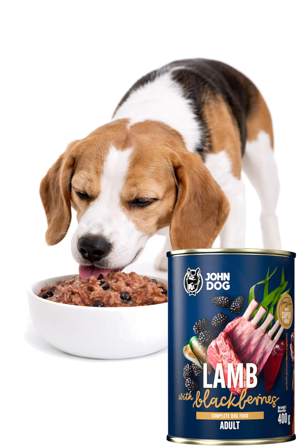 JOHN DOG Berry Line Lamb with blackberries - Nassfutter für Hunde - 800g - foto 3