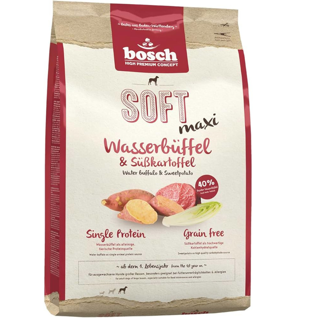BOSCH SOFT MAXI Wasserbüffel Süßkartoffel – Trockenfutter für Hunde – 12,5 kg - foto 1