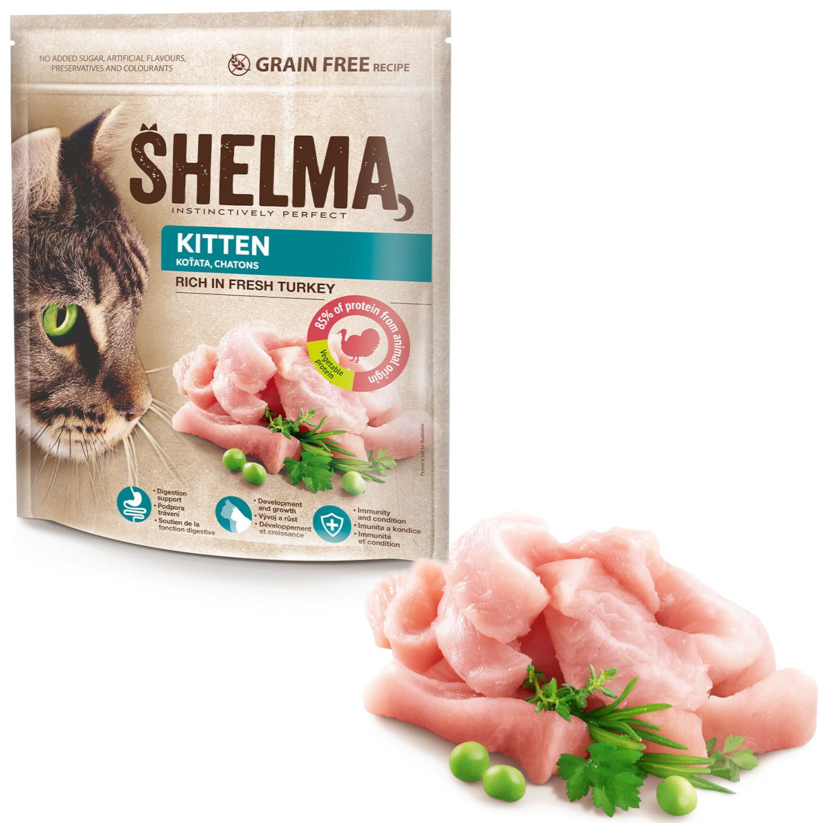 SHELMA Kitten Rich in turkey - trockenfutter für Katzen - 5x750g - foto 9