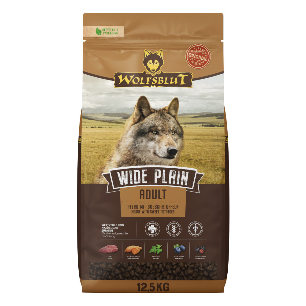 WOLFSBLUT Wide Plain Horse - trockenfutter für Hunde - 12,5kg - foto 1
