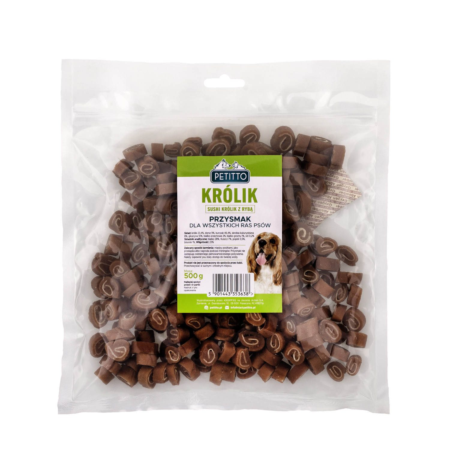 PETITTO Sushi rabbit with fish - leckerli für hunde - 500g - foto 3