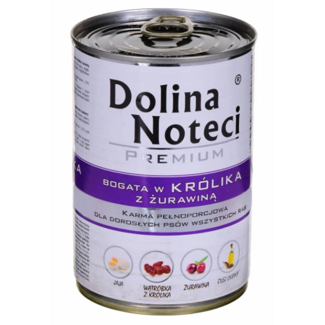 DOLINA NOTECI Premium Reich an Kaninchen und Cranberry - Nassfutter für Hunde - 400 g - foto 1