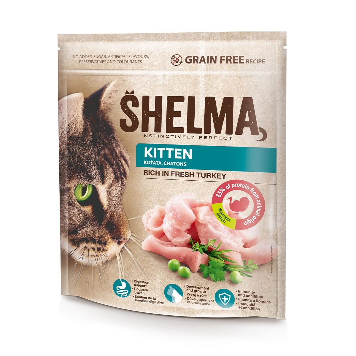 SHELMA Kitten Rich in turkey - trockenfutter für Katzen - 5x750g - foto 4