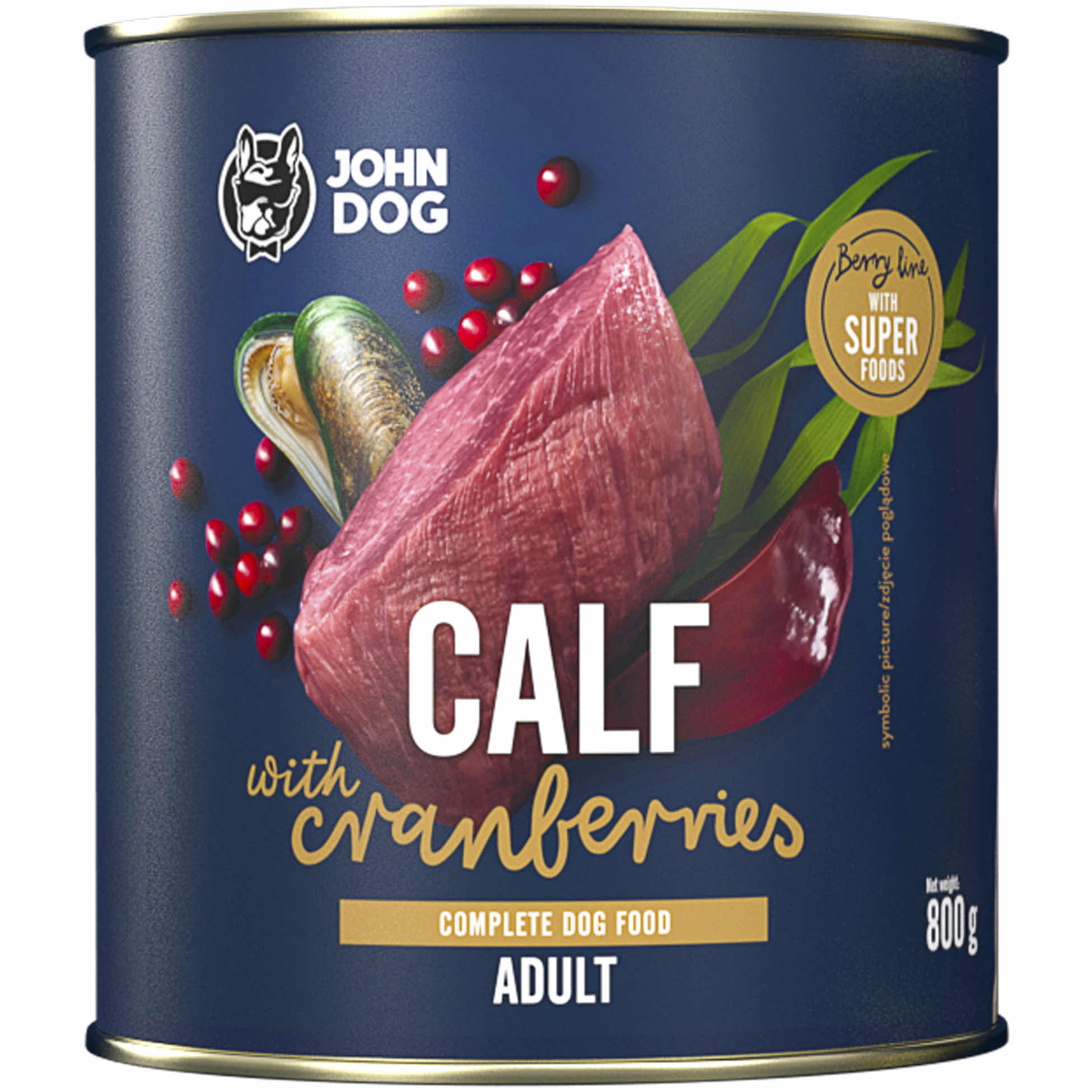 JOHN DOG Berry Line Adult Veal with cranberries - Nassfutter für Hunde - 800g - foto 2