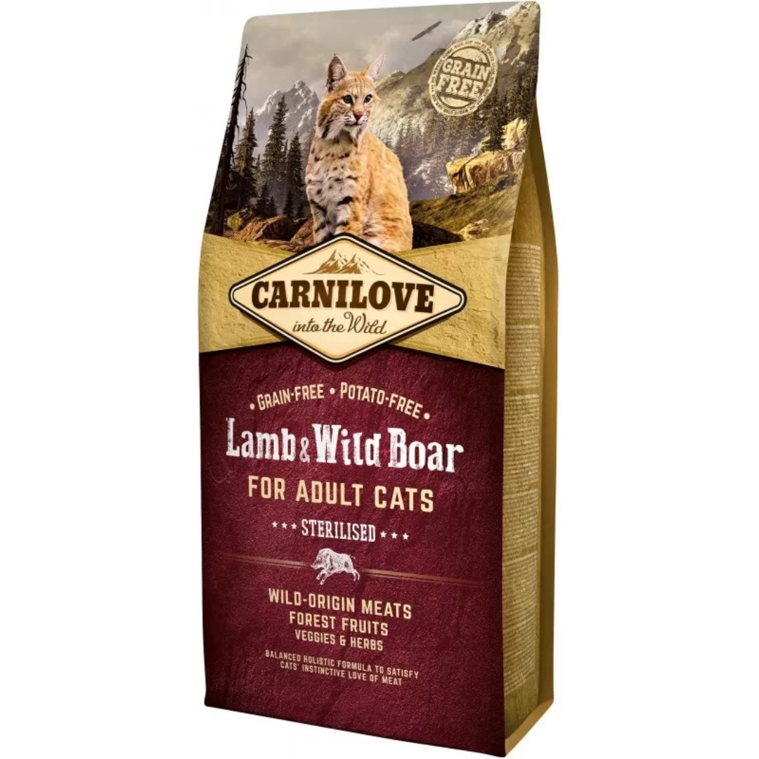 CARNILOVE Lamb & Wild Boar Sterilised - trockenfutter für Katzen - 6kg - foto 1