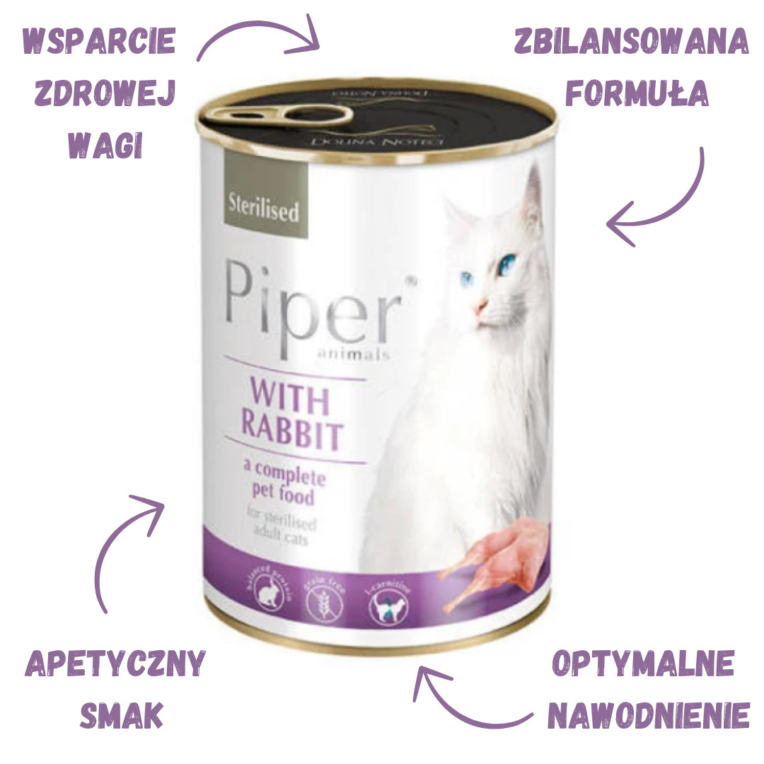 PIPER Sterilised Rabbit - nassfutter für Katzen - 400g - foto 2