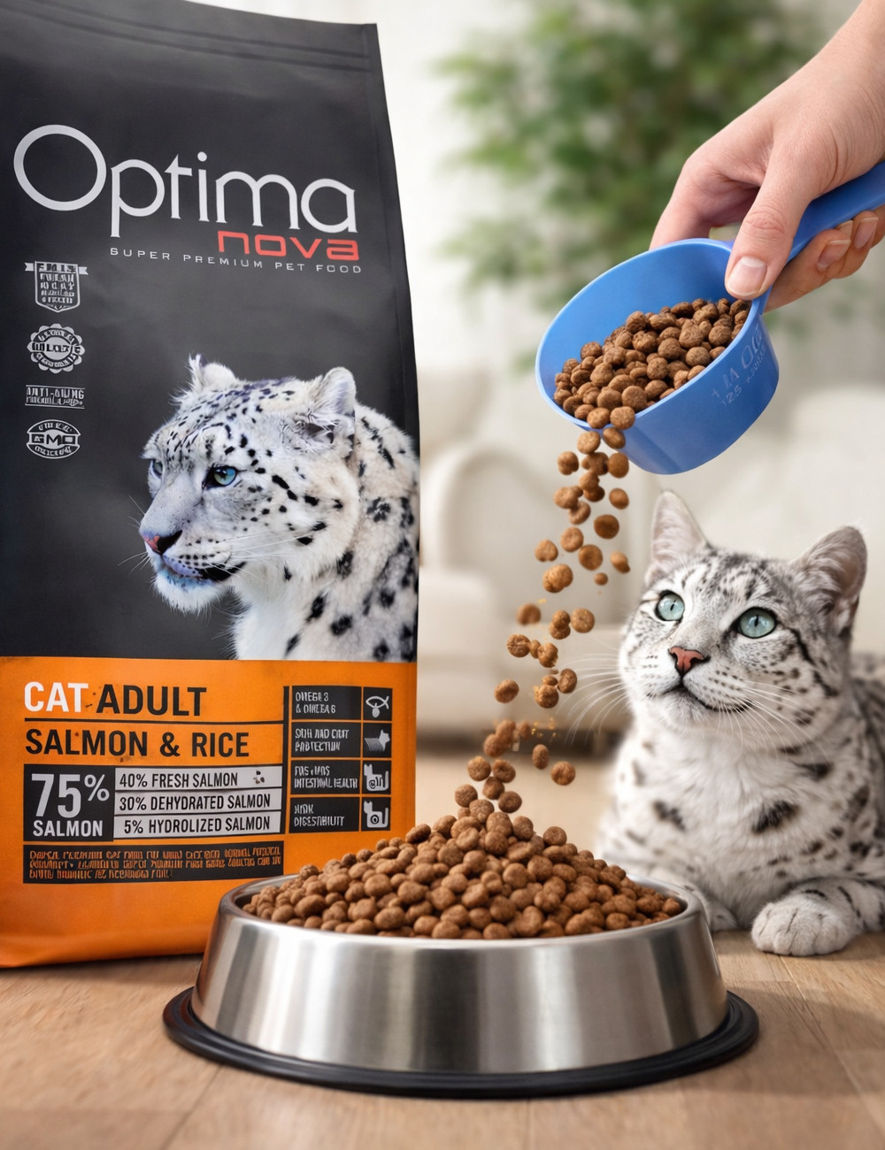 OPTIMANOVA Cat Salmon & Rice - trockenfutter für Katzen - 8kg - foto 2