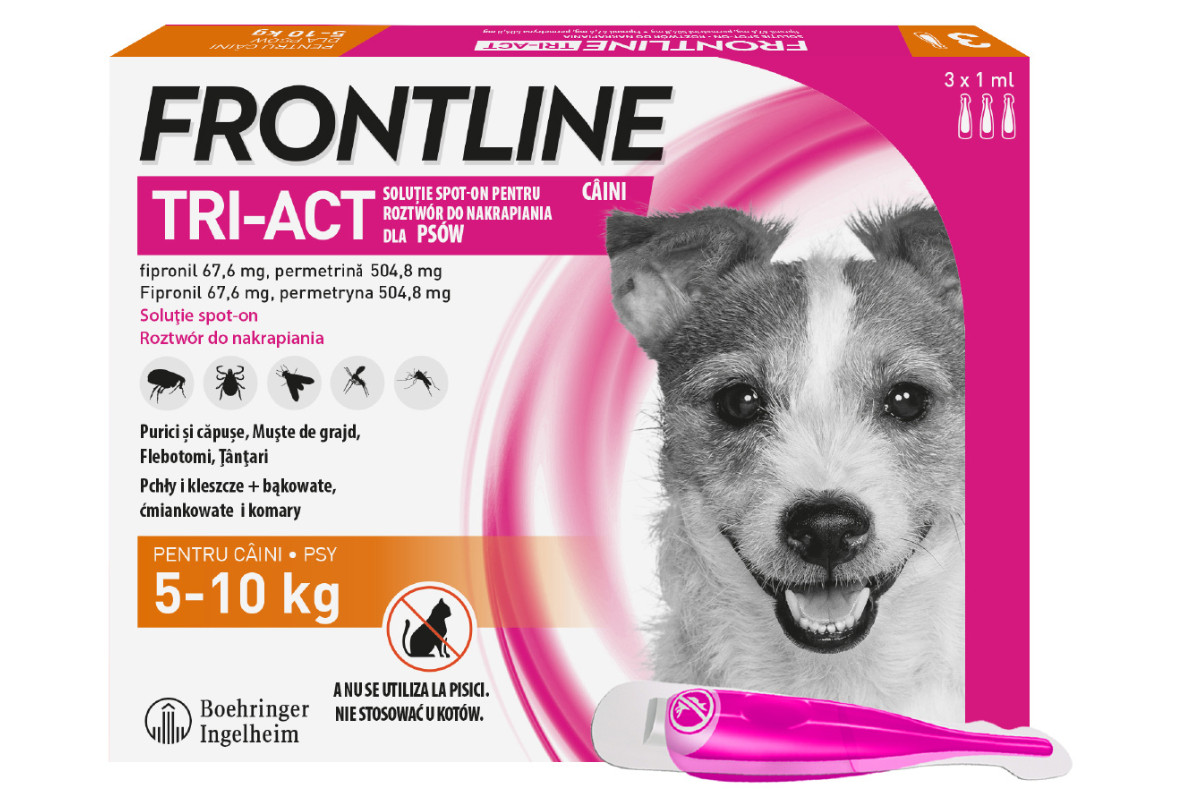 FRONTLINE Tri-Act S Parasitentropfen für Hunde 5-10 kg,- 3 x 1 ml - foto 1