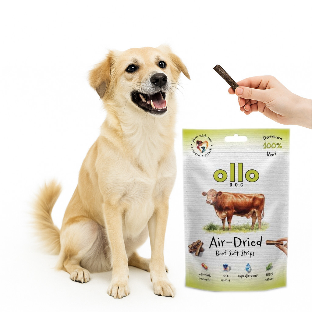 OLLO Air-Dried Beef strips - leckerli für hunde - 80g - foto 4