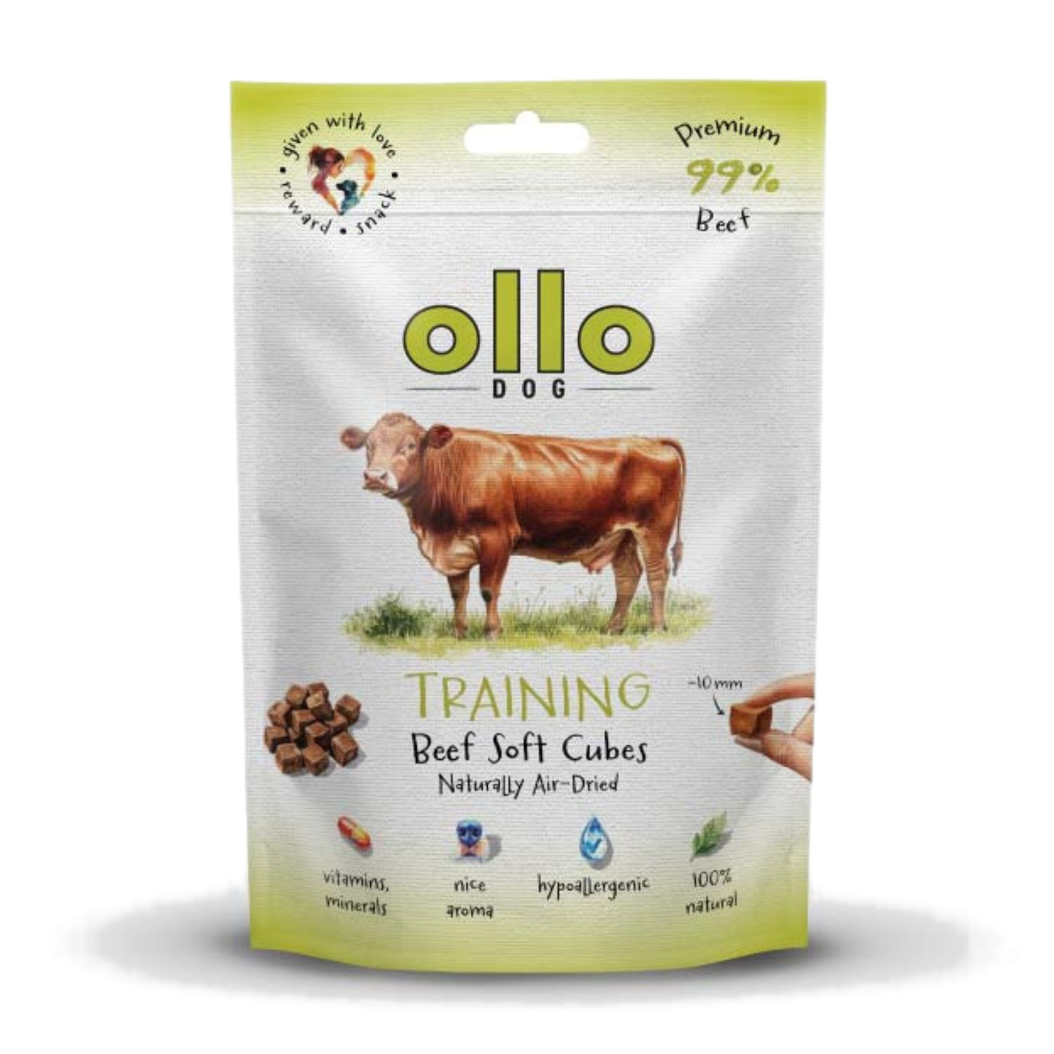 OLLO Air Dried Training Beef Cubes - leckerli für hunde - 80g - foto 1