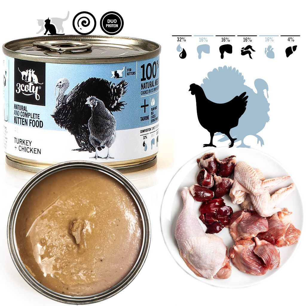 3COTY 41. Turkey and chicken for kittens - nassfutter für Katzen - 180g - foto 2
