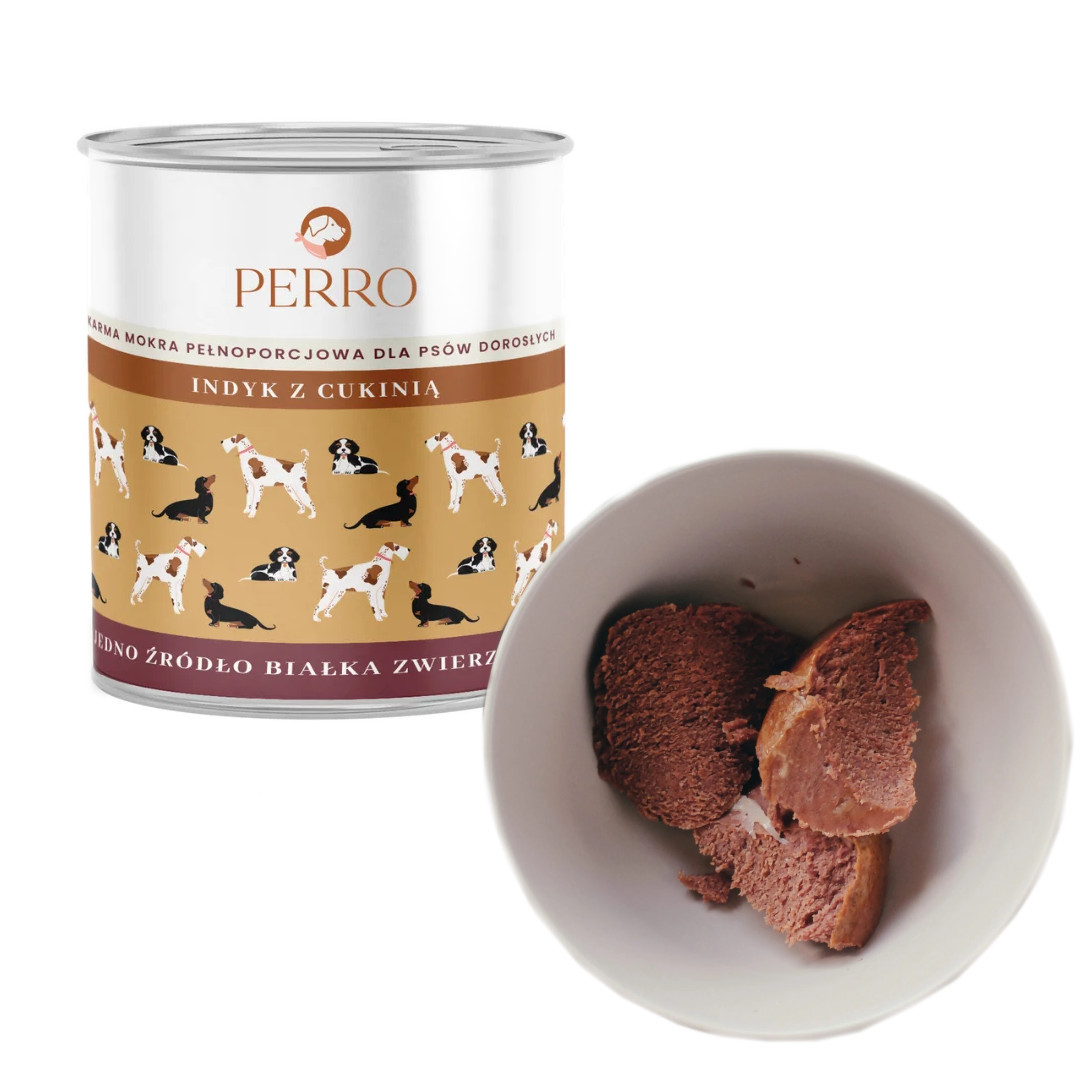 PERRO Turkey with zucchini Monoprotein - Nassfutter für Hunde - 800g - foto 1