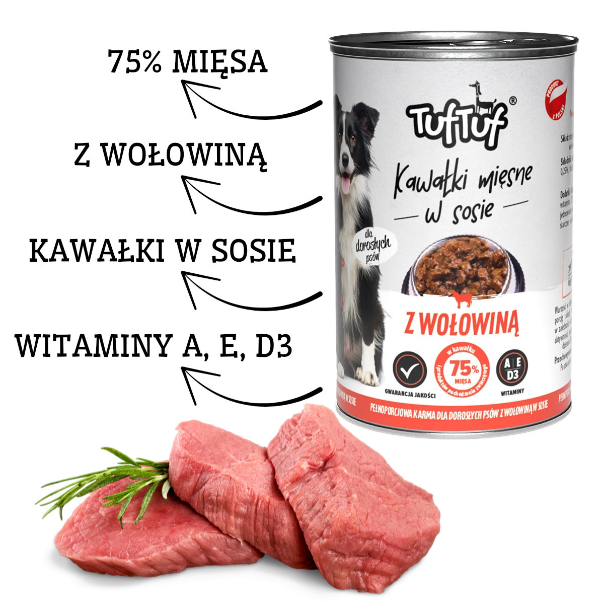 TUF TUF Meatballs MIX Flavours - Nassfutter für Hunde - 6x415g - foto 2