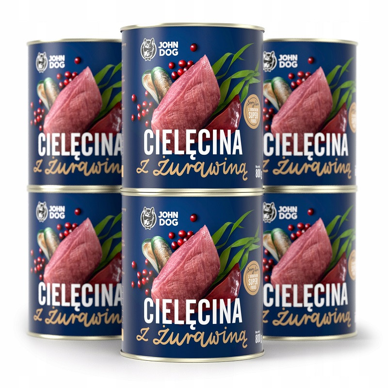 JOHN DOG Berry Adult Veal with cranberries - Nassfutter für Hunde - 6 x 800 g - foto 1