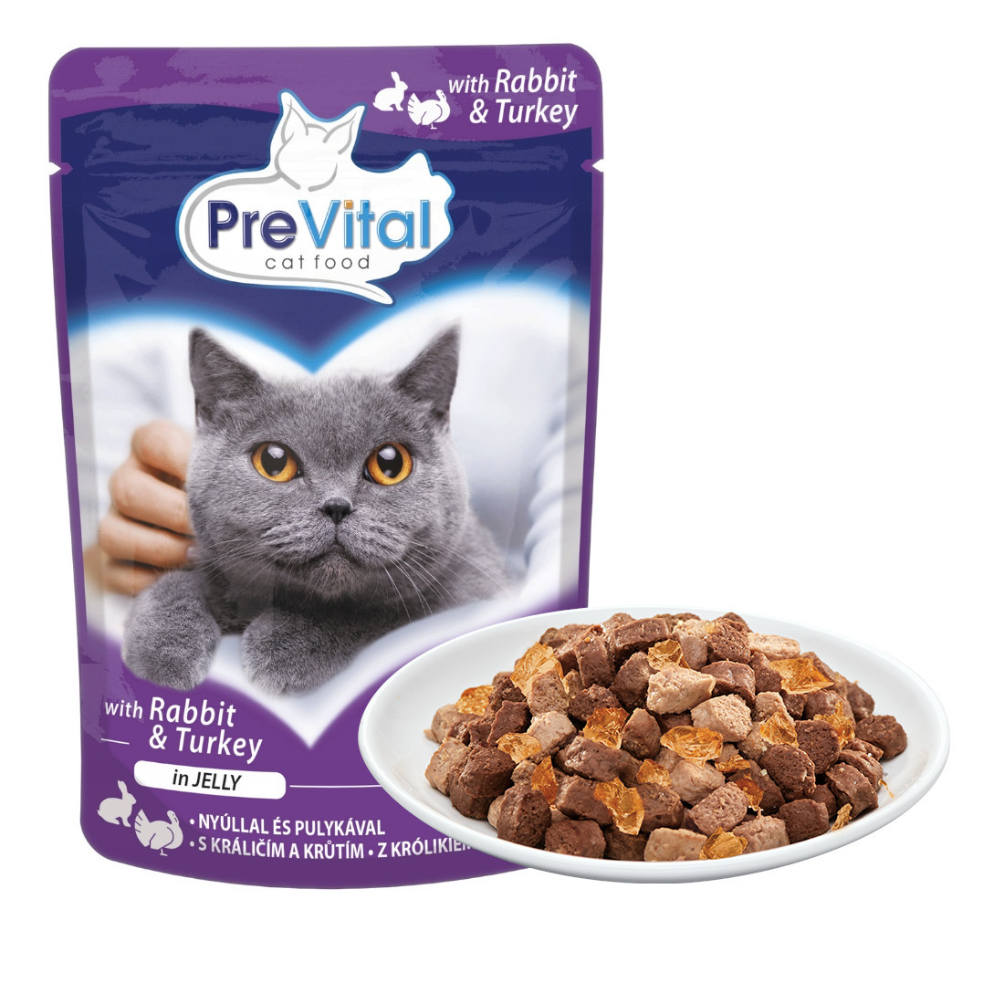 PREVITAL Turkey and rabbit in jelly - nassfutter für Katzen - 100g - foto 1
