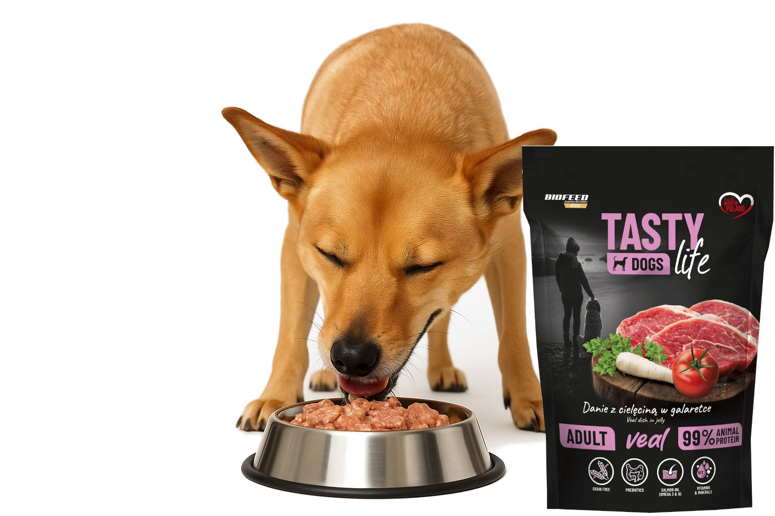 BIOFEED Tasty Dogs Life Veal - Nassfutter für Hunde - 500g - foto 4