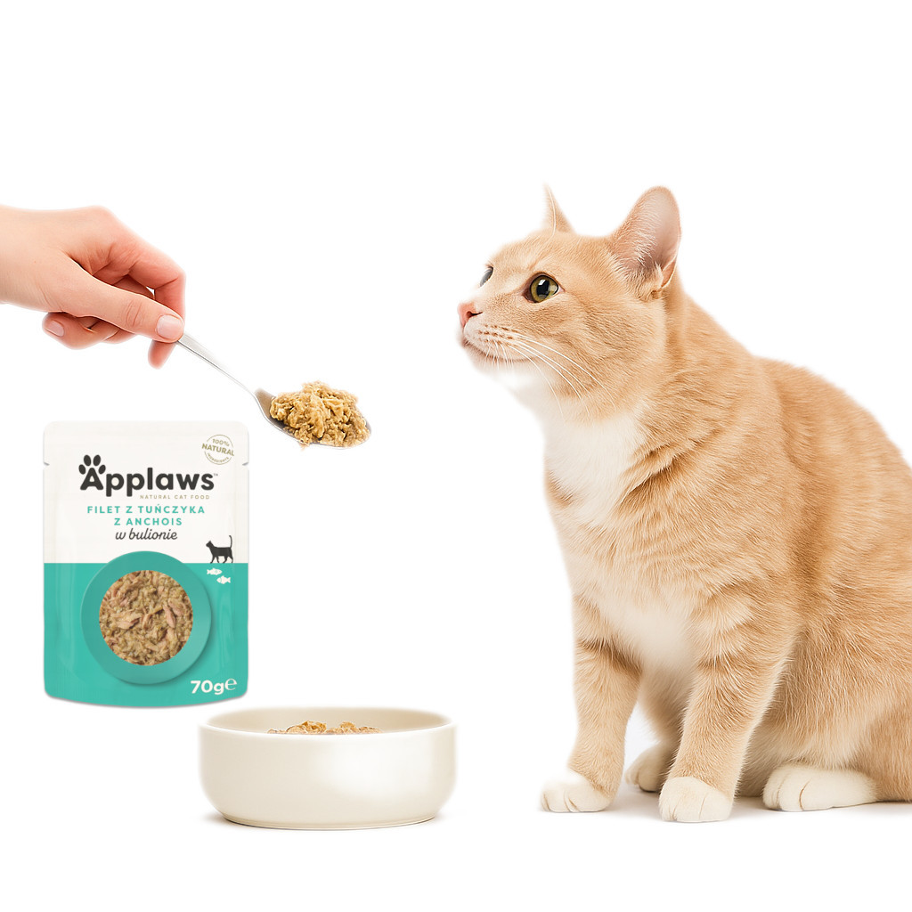 APPLAWS Tuna fillet with anchovy & seaweed in broth - nassfutter für Katzen - 6x70g - foto 3