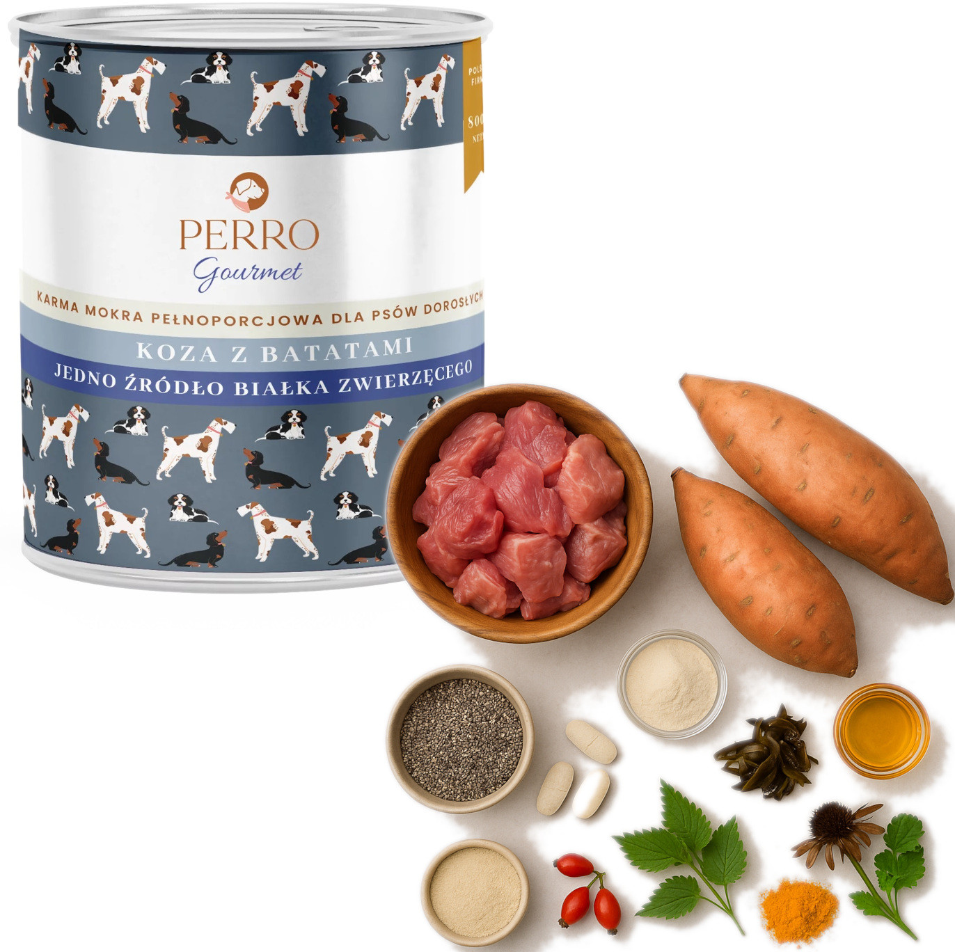 PERRO Gourmet Goat with sweet potatoes - Nassfutter für Hunde - 800g - foto 4