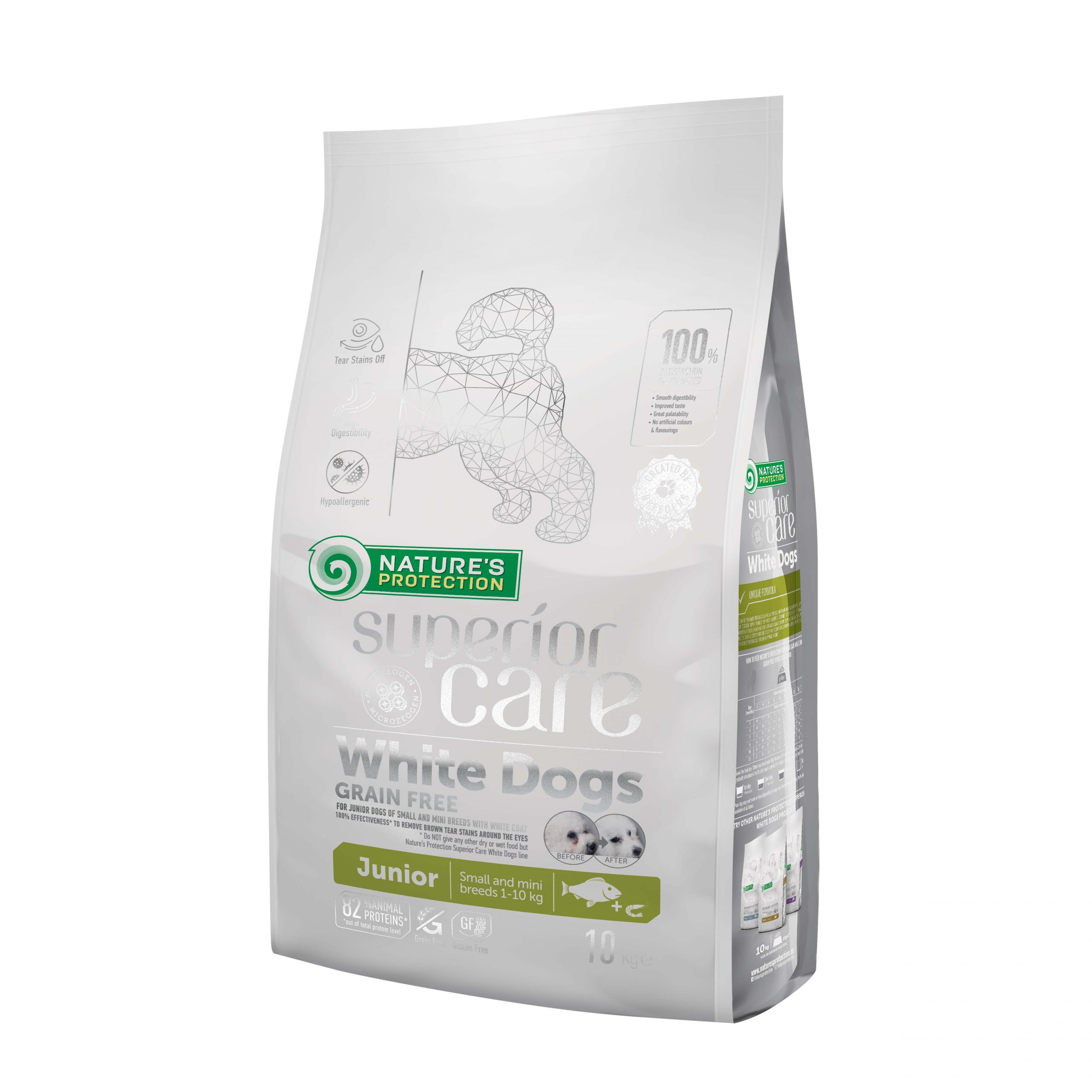 NATURE'S PROTECTION Superior Care White Dogs Grain Free Junior Small Białoryba – Trockenfutter für Welpen – 10 kg - foto 1