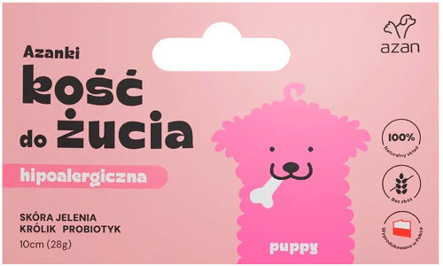 AZANKI Hypoallergener Knochen aus Hirschhaut mit Kaninchen und Probiotikum Puppy - Leckerbissen für Hunde - 10 cm - foto 2