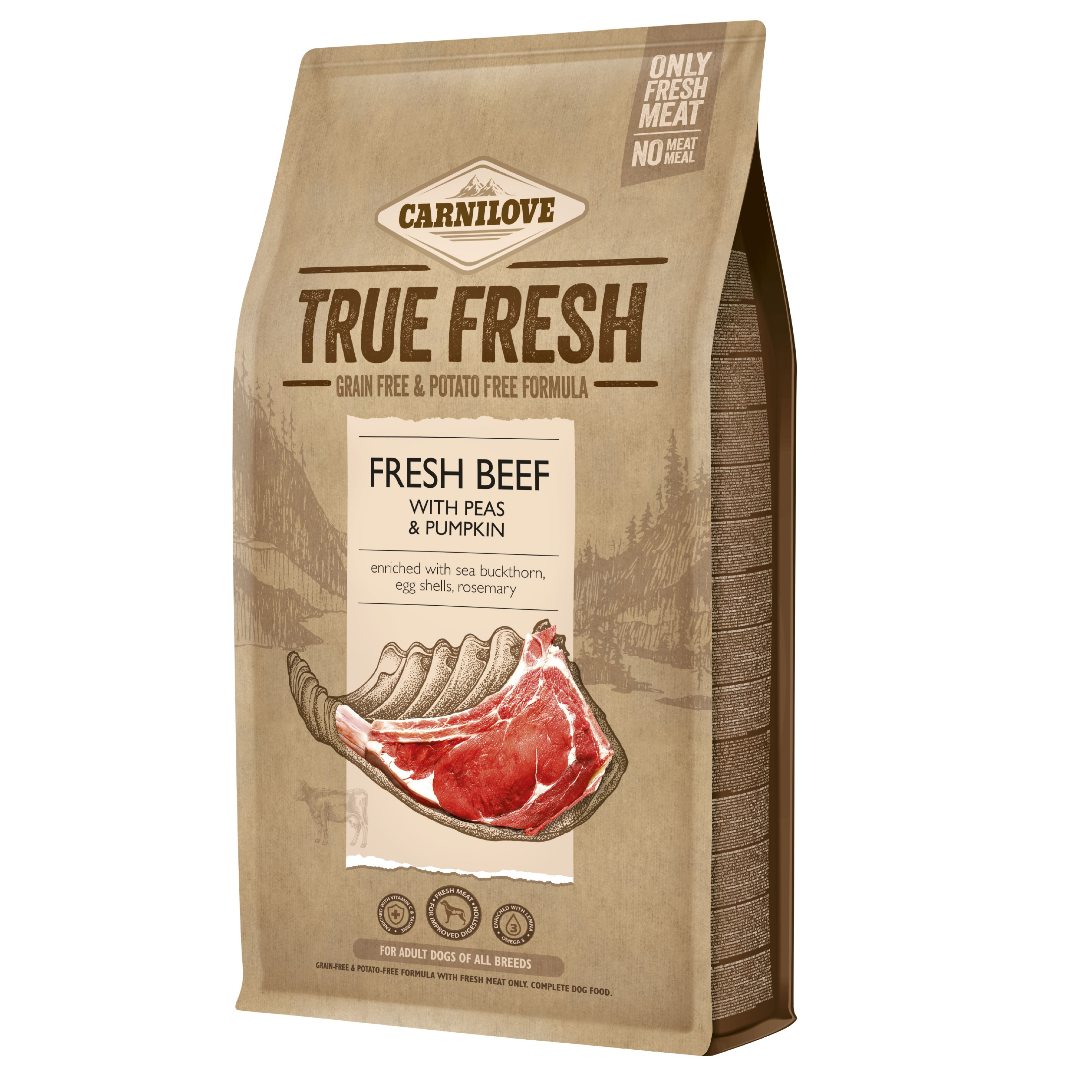 CARNILOVE True Fresh Dog Adult Beef with peas and pumpkin - trockenfutter für Hunde - 1,4kg - foto 1