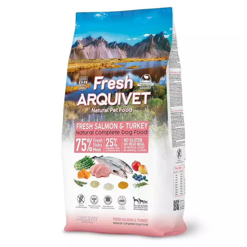 ARQUIVET Frischer Lachs mit Pute - halbfeuchtes Hundefutter - 10 kg - foto 1