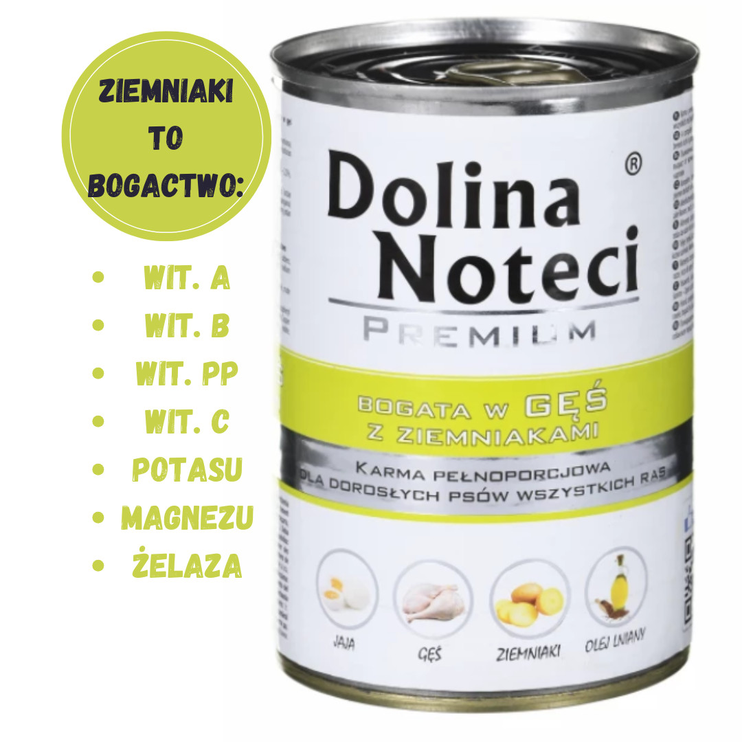 DOLINA NOTECI Premium Reich an Gans und Kartoffeln - Nassfutter für Hunde - 400 g - foto 2