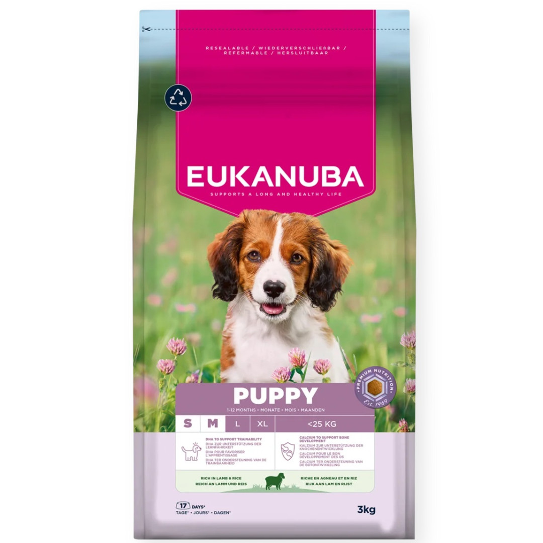 EUKANUBA Puppy Small/Medium Lamb & Rice - trockenfutter für Hunde - 3kg - foto 1