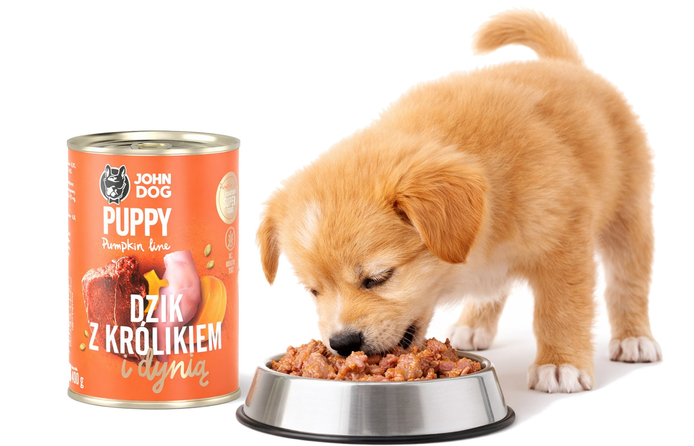 JOHN DOG Pumpkin Puppy Wild boar with rabbit and pumpkin - Nassfutter für Hunde - 400g - foto 3