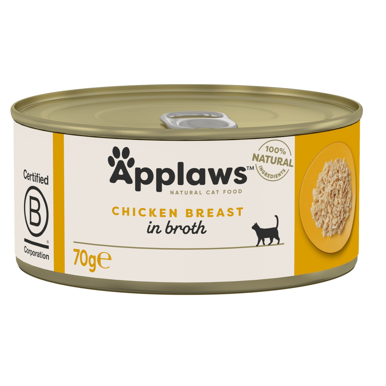 APPLAWS Chicken breast in broth - nassfutter für Katzen - 6x70g - foto 1