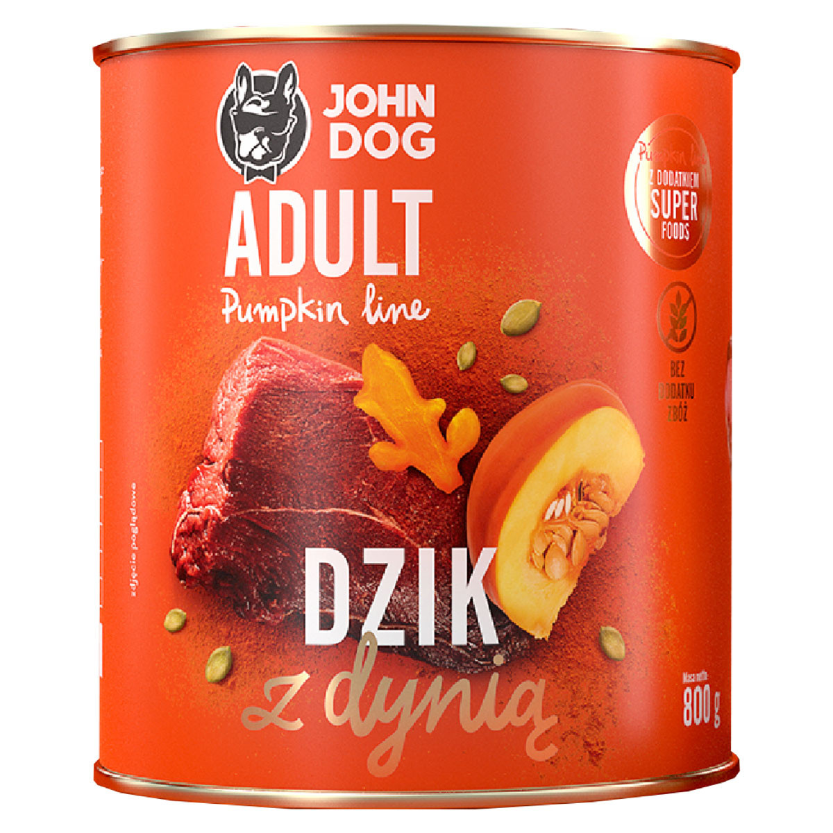 JOHN DOG Pumpkin Line Adult Monoprotein Wild Boar with pumpkin - Nassfutter für Hunde - 800g - foto 1