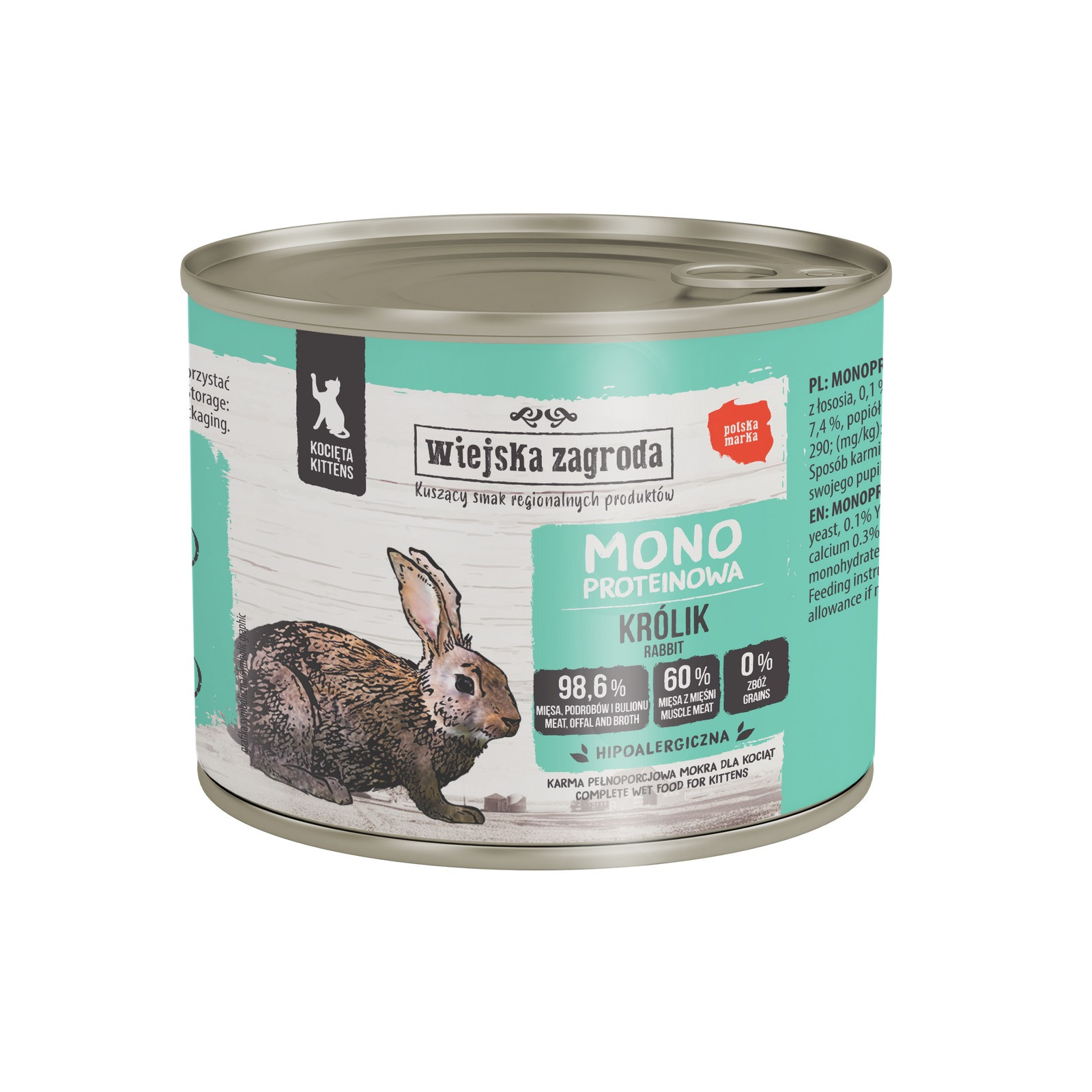 WIEJSKA ZAGRODA Rabbit monoprotein for kittens - nassfutter für Katzen - 200g - foto 1
