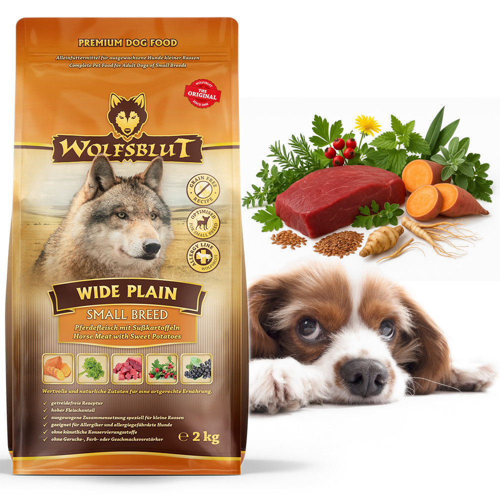 WOLFSBLUT Wide Plain Small breeds Horse with sweet potatoes - trockenfutter für Hunde - 2kg - foto 5
