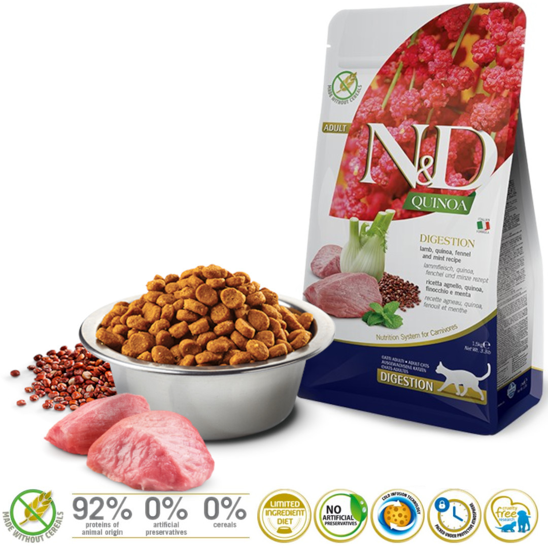 FARMINA N&D Quinoa Digestion Lamb and Fennel - Trockenfutter für Katzen - 1,5 kg - foto 1