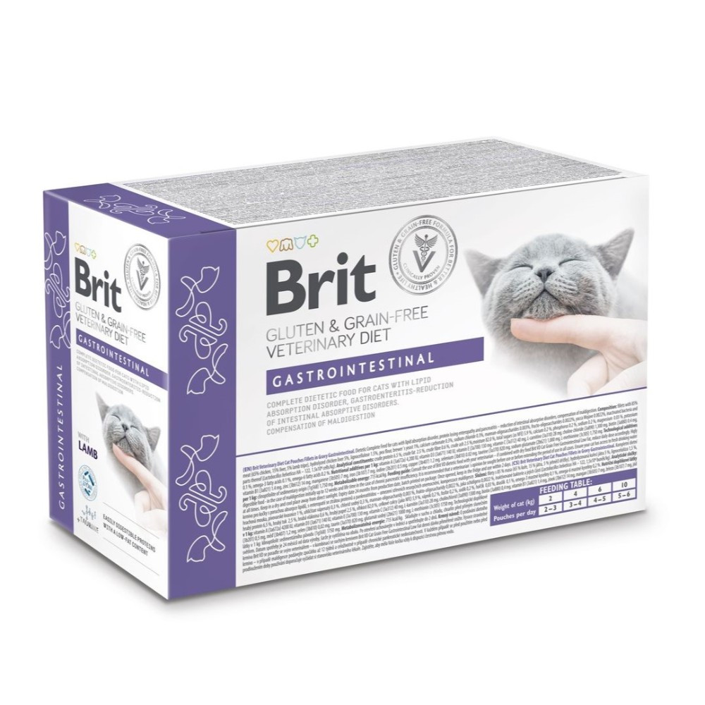 BRIT Veterinary Gastrointestinal Lamb - nassfutter für Katzen - 12x85g - foto 2