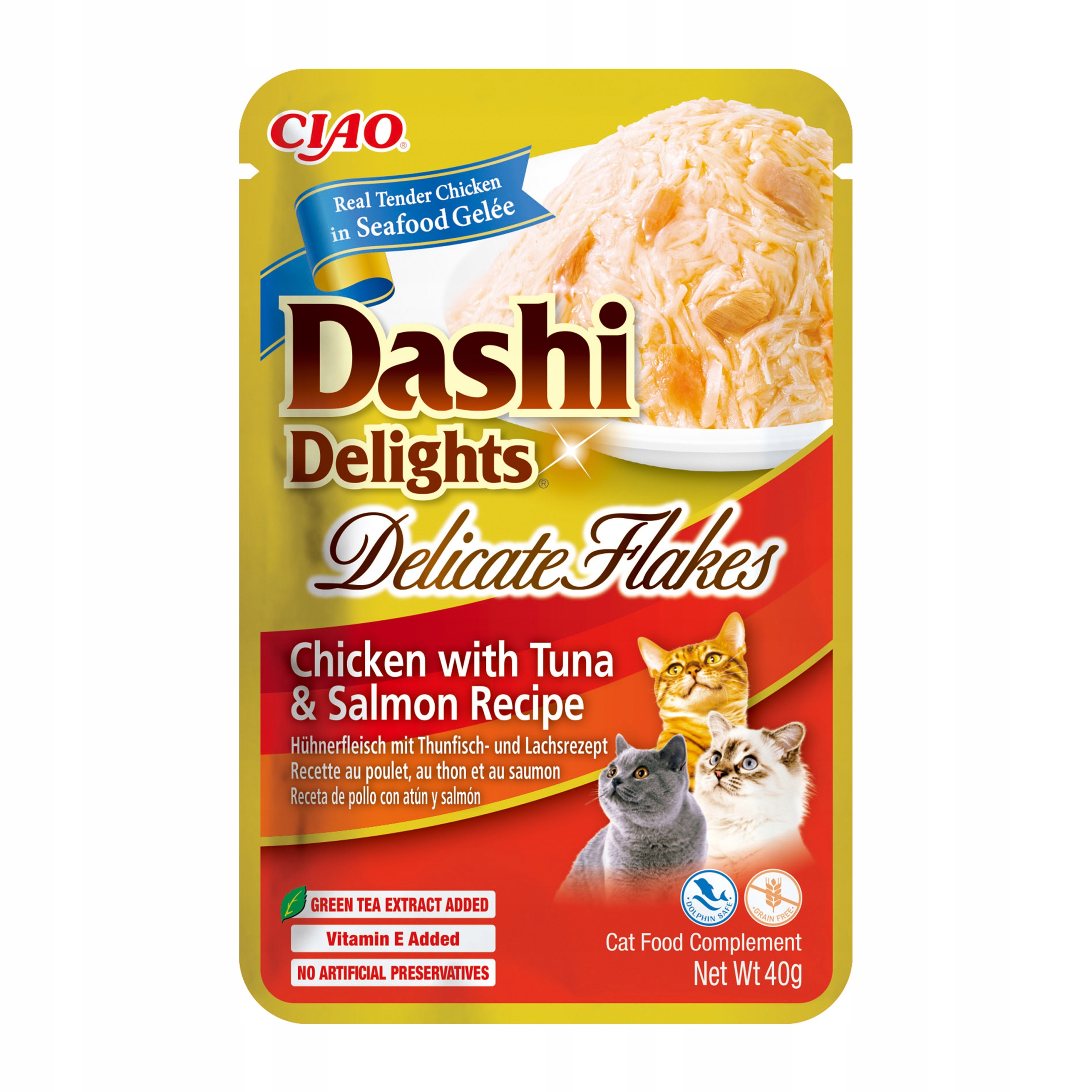 INABA CAT Dashi Delights Zarte Flocken Huhn mit Thunfisch & Lachs - Katzensnack - 40g - foto 2