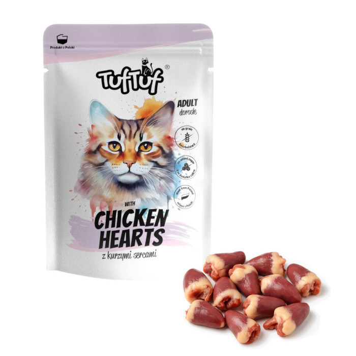 TUF TUF with chicken hearts - nassfutter für Katzen - 300g - foto 3