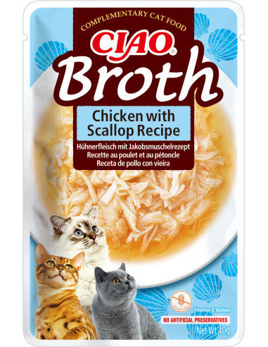INABA Ciao Broth Chicken & Scallop - Katze behandeln - 40g - foto 1